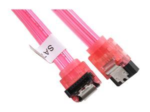 10" SATA 6Gbps Cable Straight to Right Angle W/Metal Latch UV Red 