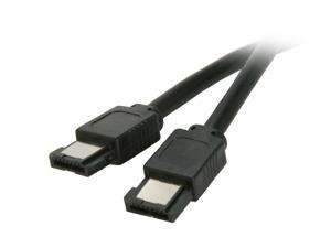 OKGEAR 3 ft. External SATA 6Gbps Round Cable, Black, Backward Compatible with 3 Gbps and 1.5 Gbps