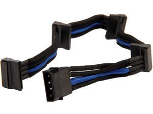 Silverstone PP07-BTSBA Sleeved Extension Power Supply Cable with 1 x 4pin to 4 x SATA Connectors Silverstone PP07-BTSBA Sleeved Extension Power Supply Cable with 1 x 4pin to 4 x SATA Connectors