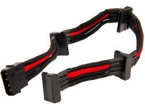 Silverstone PP07-BTSBR Sleeved Extension Power Supply Cable with 1 x 4pin to 4 x SATA Connectors