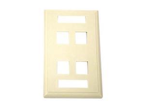 C2G 03713 4-Port Keystone Single Gang Wall Plate, Ivory C2G 03713 4-Port Keystone Single Gang Wall Plate, Ivory