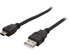 C2G 27005 USB Cable - USB 2.0 A Male to Mini-B Male Cable for Cameras, Canon, Casio, Nikon, Toshiba, Panasonic, Black (6.6 Feet, 2 Meters)