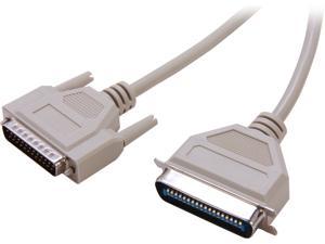 C2G 02798 DB25 Male to Centronics 36 Male Parallel Printer Cable, Beige (6 Feet, 1.82 Meters)