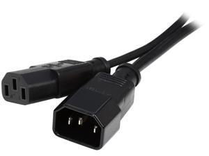 C2G 03142 18 AWG Computer Power Extension Cord - IEC320C14 to IEC320C13, TAA Compliant, Black (2 Feet, 0.60 Meters)