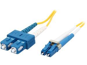 C2G 29920 OS2 Fiber Optic Cable - LC-SC 9/125 Duplex Multimode PVC Fiber Cable, Yellow (9.8 Feet, 3 Meters)