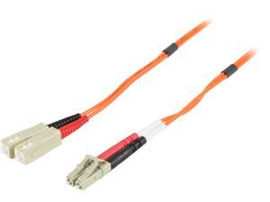 C2G 33156 OM1 Fiber Optic Cable - LC-SC 62.5/125 Duplex Multimode PVC Fiber Cable, Orange (9.8 Feet, 3 Meters)