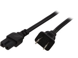 C2G 27399 18 AWG 2-Slot Polarized Power Cord - NEMA 1-15P to IEC320C7 (C7) TAA Compliant, Black (6 Feet, 1.82 Meters)
