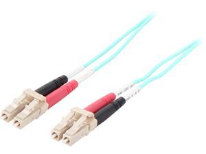 C2G 33047 Fiber Optic Cable - LC-LC 10Gb 50/125 OM3 Multimode PVC Fiber Cable, Aqua (9.8 Feet, 3 Meters)