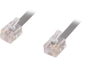 C2G 09590 RJ11 Modular Telephone Cable, Silver (14 Feet, 4.26 Meters)