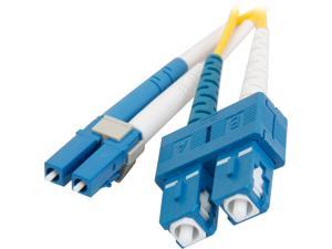 C2G 29190 OS2 Fiber Optic Cable - LC-SC 9/125 Duplex Single-Mode PVC Fiber Cable, Yellow (3.3 Feet, 1 Meter)