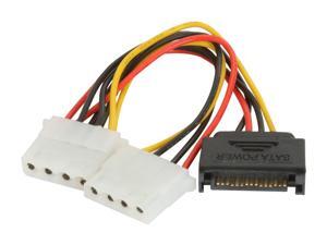 Athena Power CABLE-S15M42 5 + 5 in. SATA 15pin to Dual Molex 4pin Cable Athena Power CABLE-S15M42 5 + 5 in. SATA 15pin to Dual Molex 4pin Cable