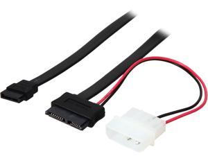 Athena Power CABLE-SL13S7M420 20" Slimline SATA to SATA with Molex Power Cable
