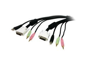 StarTech.com 6 ft. 4-in-1 USB, DVI, Audio, and Microphone KVM Switch Cable USBDVI4N1A6
