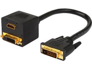 StarTech DVISPL1DH 1 ft DVI-D to DVI-D & HDMI Splitter Cable - M/F StarTech DVISPL1DH 1 ft DVI-D to DVI-D & HDMI Splitter Cable - M/F