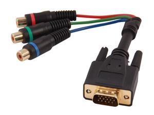 StarTech.com HD15CPNTMF No 6in HD15 to Component RCA Breakout Cable Adapter - M/F