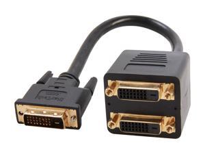 StarTech DVISPL1DD Black 1 ft. DVI-D to 2 x DVI-D Digital Video Splitter Cable - M/F