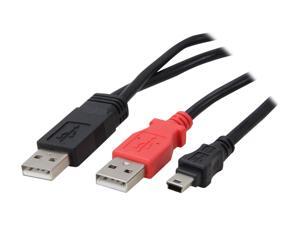 StarTech.com USB2HABMY6 Black & Red USB Y Cable for External Hard Drive - USB A to mini B StarTech.com USB2HABMY6 Black & Red USB Y Cable for External Hard Drive - USB A to mini B