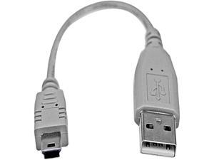 StarTech.com USB2HABM6IN Gray Mini USB 2.0 Cable - A to Mini B StarTech.com USB2HABM6IN Gray Mini USB 2.0 Cable - A to Mini B