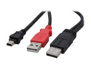 StarTech.com USB2HABMY1 Black USB Y Cable for External Hard Drive - USB A to mini B StarTech.com USB2HABMY1 Black USB Y Cable for External Hard Drive - USB A to mini B