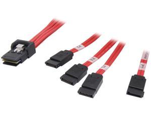Tripp Lite Model S508-003 3 ft. Internal SAS Cable, 4-Lane mini-SAS (SFF-8087) to 4xSATA 7pin (SFF-8482)