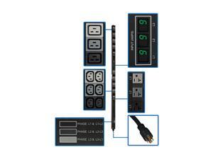 Tripp Lite PDU3MV6L2120 Metered 0U 208V: C13 and C19 outlets / 120V: NEMA 5-15/20R outlets 16 6 ft 3-Phase Metered PDU, 5.7 kW, 48 Outlets, NEMA L21-20P Input Connection