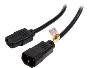 Tripp Lite Model P004-003-13A 3 ft. Black 16AWG SJT, 13A, 100-250V IEC-320-C14 to IEC-320-C13 Power Cord Male to Female