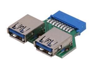 Koutech IO-UU230 USB 3.0 20-Pin ICC to Dual Type-A Adapter Koutech IO-UU230 USB 3.0 20-Pin ICC to Dual Type-A Adapter
