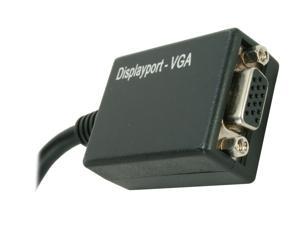 BYTECC DP-VGA005MF DisplayPort to VGA Female Cable Adaptor 0.5ft (6") w/IC