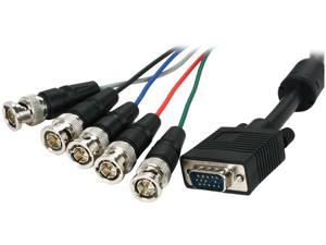 BYTECC VGA/5BNC-10BK 10 ft. VGA to 5BNC RGB Video Cable, Male to Male, Black