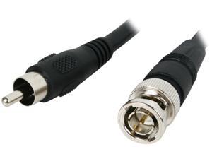 BYTECC BNC/RCA-6K 6 ft. BNC to RCA Cable, 75 ohm, Male to Male, Black Male to Male
