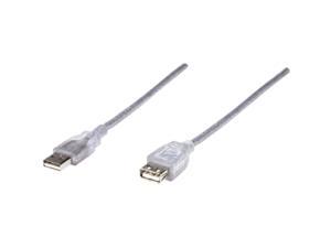 MANHATTAN 336314 Translucent Silver Hi-Speed USB Extension Cable