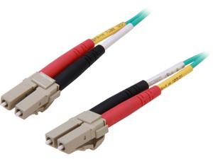 C2G 33045 OM3 Fiber Optic Cable - LC-LC 10Gb 50/125 Duplex Multimode PVC Fiber Cable, Aqua (3.3 Feet, 1 Meter)