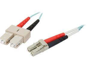 Cables To Go 36125 LC-ST 10GB 50/125 OM3 Duplex Multimode PVC Fiber Optic Cable 5 Meters, Aqua C2G 