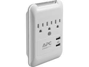 APC PE3WU3 Wall Mount 3 Outlets 540 Joules Wall Tap with 5V, 3.4A 2 Port USB Charger APC PE3WU3 Wall Mount 3 Outlets 540 Joules Wall Tap with 5V, 3.4A 2 Port USB Charger