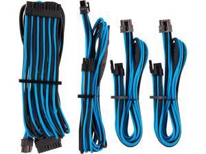 Corsair CP-8920221 Premium Individually Sleeved PSU Cables Starter Kit Type 4 Gen 4 - Black/Blue Corsair CP-8920221 Premium Individually Sleeved PSU Cables Starter Kit Type 4 Gen 4 - Black/Blue