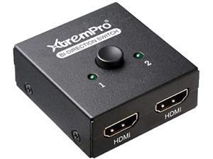 XtremPro 61032 4K HDMI 4K 2 Ports Bi-Direction Switch, 2 x 1 / 1 x 2 Hub-HDCP Passthrough, Supports Ultra HD 4K, 3D, 1080P, 1080i, 720p, No power Source need - Black