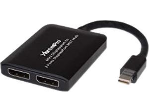 XtremPro 61070 USB Mini DisplayPort to 2 DisplayPort MST Hub, DP 1.2 to 2 Splitter, Dual Monitor Splitter, Support 4K, 1080p, HDCP, for Windows OS - Black