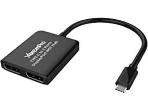 XtremPro 61075 USB 3.1 Type C to 2 Display Port, Dual Monitor Splitter, Support Ultra HD 4K, 1080p, HDCP, MST Hub - Black