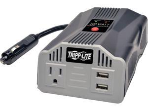 Tripp Lite 200W Car Power Inverter with Outlet & 2 USB Charging Ports, Ultra-Compact (PV200USB)