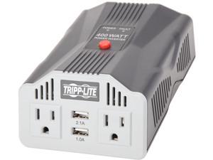 Tripp Lite 400W Car Power Inverter with 2 Outlets & 2 USB Charging Ports, Ultra-Compact (PV400USB)