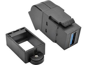 Tripp Lite USB 3.0 Keystone Panel Mount Coupler Angled F/F All in One Black (U325-000-KPA-BK) Tripp Lite USB 3.0 Keystone Panel Mount Coupler Angled F/F All in One Black (U325-000-KPA-BK)