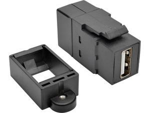Tripp Lite U060-000-KP-BK USB 2.0 All-in-One Keystone/Panel Mount Coupler (F/F), Black