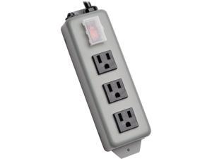 Tripp Lite Waber 3-Outlet Industrial Power Strip, 9 Feet Cord, NEMA 5-15P Plug, Metal, Switch Guard (3SP9) Tripp Lite Waber 3-Outlet Industrial Power Strip, 9 Feet Cord, NEMA 5-15P Plug, Metal, Switch Guard (3SP9)