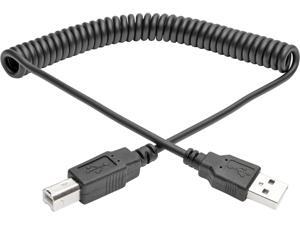 Tripp Lite U022-006-COIL Black USB 2.0 Hi-Speed A/B Coiled Cable Tripp Lite U022-006-COIL Black USB 2.0 Hi-Speed A/B Coiled Cable