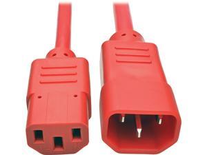 Tripp Lite Model P005-002-ARD 2 ft. Heavy-Duty Power Extension Cord, 15A, 14 AWG (IEC-320-C14 to IEC-320-C13) Male to Female
