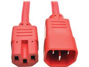 Tripp Lite Heavy-Duty Computer Power Cord, 15A, 14 AWG (IEC-320-C14 to IEC-320-C15), Red, 3 ft. (P018-003-ARD)