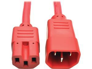 Tripp Lite Heavy-Duty Computer Power Cord, 15A, 14 AWG (IEC-320-C14 to IEC-320-C15), Red, 6 ft. (P018-006-ARD)