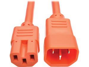 Tripp Lite Heavy-Duty Computer Power Cord, 15A, 14 AWG (IEC-320-C14 to IEC-320-C15), Orange, 6 ft. (P018-006-AOR)