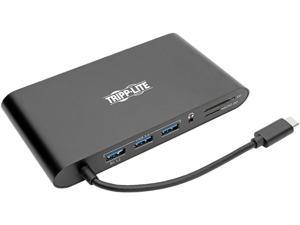 Tripp Lite USB C Docking Station 4k USB Hub HDMI VGA mDP Gbe Charging Black (U442-DOCK1-B)