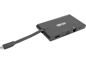Tripp Lite USB C Docking Station HDMI VGA GbE PD Charging USB Hub 4K Black (U442-DOCK3-B)